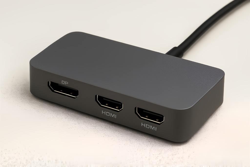 HDMI端子を2つ、DisplayPort端子を1つ搭載したドッキングステーション