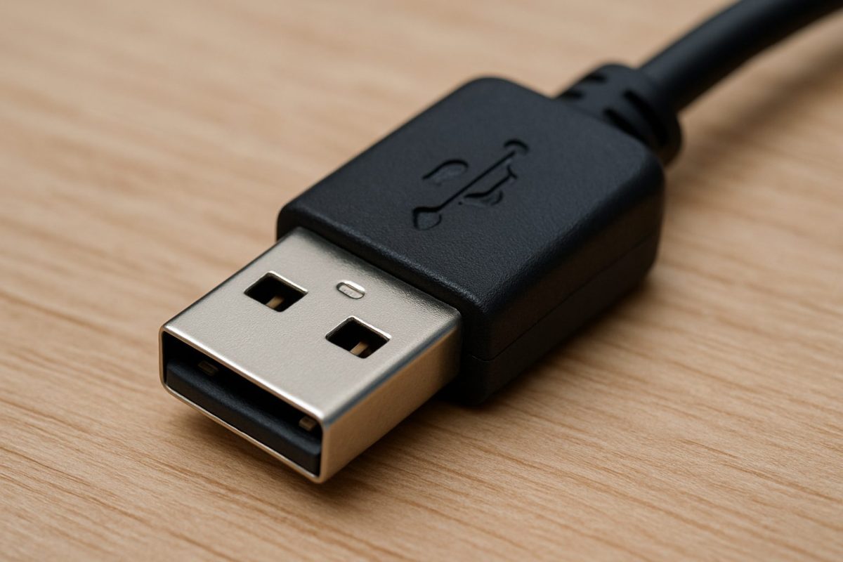 USB-Aケーブルの先端部分が描かれている。